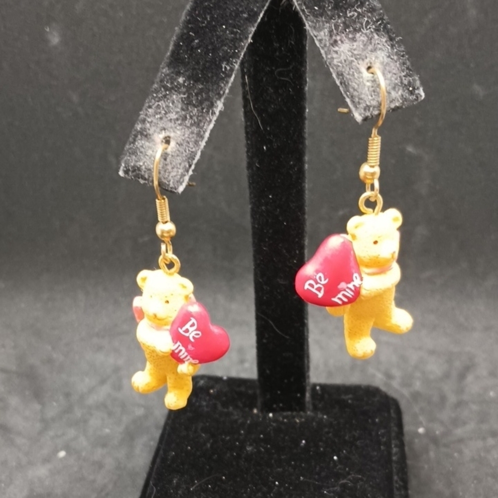 Valentine's Day Bear Earrings with Heart